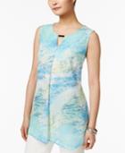 Jm Collection Printed Keyhole Top, Created For Macy's