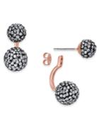 Inc International Concepts Two-tone Pave Ball Front-back Earrings, Created For Macy's