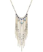 Inc International Concepts Gold-tone Blue Stone Fringe Necklace, Only At Macy's