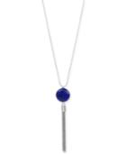 Kenneth Cole New York Silver-tone Blue Stone Lariat Necklace
