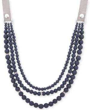 Anne Klein Multi-bead Long Ribbon Necklace