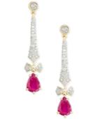 Rare Featuring Gemfields Certified Ruby (1-1/3 Ct. T.w.) And Diamond (1/2 Ct. T.w.) Drop Earrings In 14k Gold