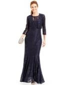 Alex Evenings Sequin Lace Mermaid Gown And Jacket