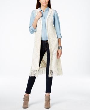 Inc International Concepts Fringe Knit Duster Vest, Only At Macy's