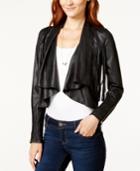 Xoxo Juniors' Fringed Faux-suede Waterfall-front Jacket