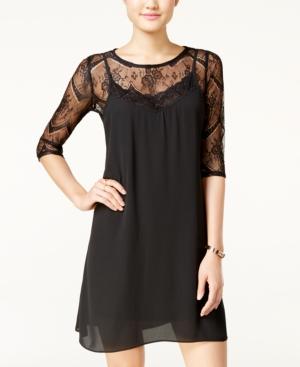 Bcx Juniors' Lace-trim Shift Dress