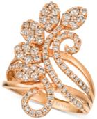 Le Vian Strawberry & Nude Diamond Flower Cluster Statement Ring (1-3/8 Ct. T.w.) In 14k Rose Gold