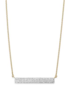 Wrapped Diamond Bar Pendant Necklace In 10k Gold (1/4 Ct. T.w.), Created For Macy's