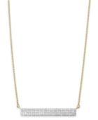 Wrapped Diamond Bar Pendant Necklace In 10k Gold (1/4 Ct. T.w.), Created For Macy's
