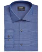 Alfani Black Men's Classic/regular Fit Blue Black Gingham Dress Shirt, Only At Macy's
