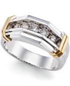 Men's Diamond (1/2 Ct. T.w.) Ring In 14k White Gold And Yellow Gold