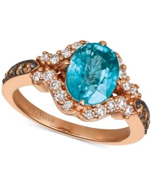 Le Vian Blueberry Zircon (9/10 Ct. T.w.), Nude Diamonds (3/8 Ct. T.w.), And Chocolate Diamonds (1/5 Ct. T.w.) Ring In 14k Strawberry Gold