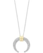 Duo By Effy Diamond Two-tone Crescent Pendant Necklace (3/8 Ct. T.w.) In 14k Gold And White Gold
