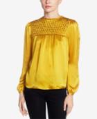 Catherine Malandrino Clarice Silk Smocked Top