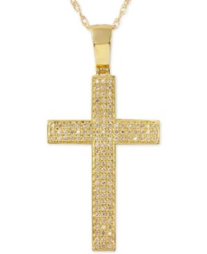 Men's Diamond Geometric Cross Pendant Necklace (1/2 Ct. T.w.) In 10k Gold