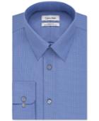 Calvin Klein Steel Classic-fit Non-iron Performance Blue Micro Check Dress Shirt