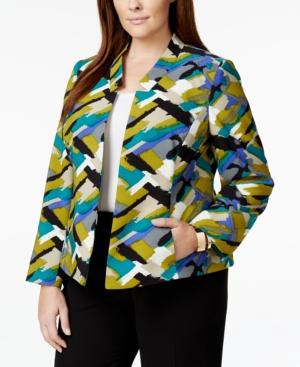Kasper Plus Size Geo-print Blazer