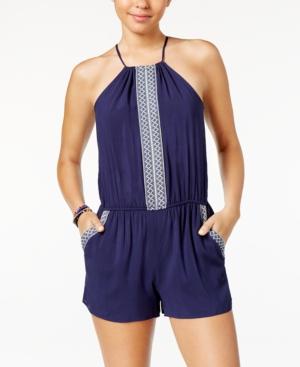 Bcx Juniors' Embroidered-trim Romper