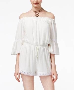 Joe & Elle Juniors' Off-the-shoulder Peasant Romper