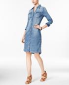 Inc International Concepts Embroidered Denim Shirtdress, Only At Macy's