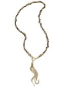 Bar Iii Gold-tone Twisted Tassel And Bead Chain Necklace