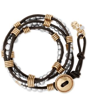Lucky Brand Two-tone Beaded Wrap Bracelet
