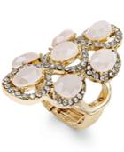 Inc International Concepts Gold-tone Pink Stone And Pave Statement Ring, Only At Macy's