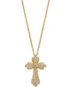 Giani Bernini Cubic Zirconia Pave Cross Pendant Necklace In Sterling Silver Or 18k Gold-plated Sterling Silver, Only At Macy's