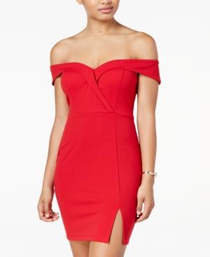 Speechless Juniors' Off-the-shoulder Bodycon Dress