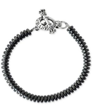 King Baby Men's Onyx (6-1/2mm) Beaded Bracelet In Sterling Silver