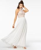 Speechless Juniors' Strappy-back Embellished Gown
