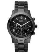 Guess Watch, Men's Chronograph Bold Contemporary Black Ion Plated Stainless Steel Bracelet 38mm U15061g1