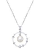 Danori Silver-tone Imitation Pearl And Crystal Nested Necklace