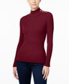 Inc International Concepts Petite Mock-neck Sweater, Only At Macy's