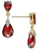Rhodolite Garnet (6-9/10 Ct. T.w.) & Diamond Accent Drop Earrings In 14k Gold