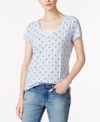 Maison Jules Cotton Heart-print T-shirt, Created For Macy's