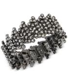 Inc International Concepts Hematite-tone Metallic Pave Geometric Stretch Bracelet, Only At Macy's