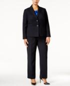 Le Suit Plus Size Tonal-stripe Pantsuit