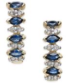 Sapphire (1 Ct. T.w.) And Diamond (1/4 Ct. T.w.) Drop Earrings In 14k Gold