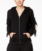Material Girl Active Juniors' Hooded Fringe Sweatshirt, Only At Macy's
