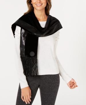 Dkny Velvet Sequined Stripe Fringe Scarf, Created For Macy's