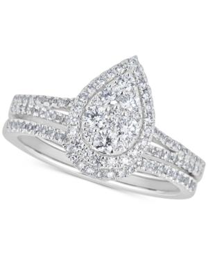 Diamond Teardrop Cluster Bridal Set (5/8 Ct. T.w.) In 14k White Gold