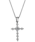 Sterling Silver Necklace, Diamond Accent Cross Pendant