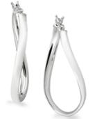 Giani Bernini Large Sterling Silver Earrings, Large Wave Hoop Earrings