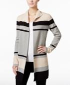 Charter Club Petite Striped Open-front Cardigan, Only At Macy's