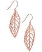 Giani Bernini Leaf Drop Earrings In 18k Rose Gold-plated Sterling Silver, Only At Macy's