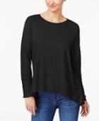 Style & Co Petite Seamed High-low Top, Only At Macy's