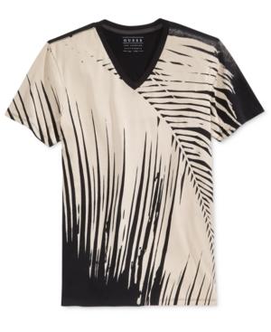Guess Men's Oversized Palms Graphic-print V-neck T-shirt