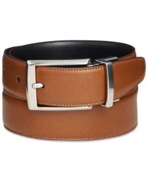 Perry Ellis Men's Amigo Tan Leather Reversible Belt