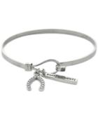 Bcbgeneration Silver-tone Crystal Wishbone Charm Bracelet